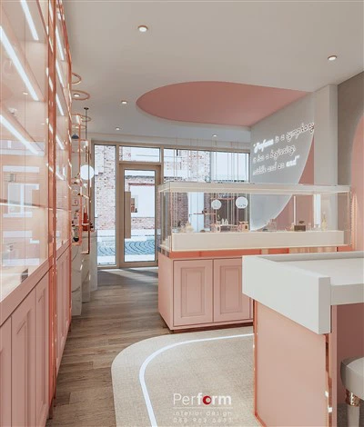 Stenska steklena vitrina za parfume