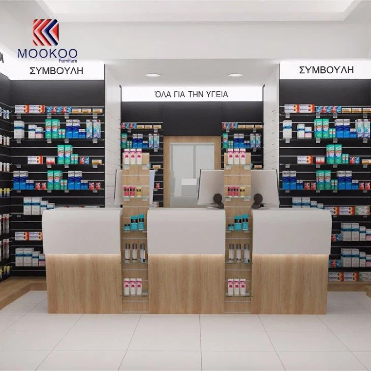 Retail Farmacia Shop Display Showcase Drug Storage